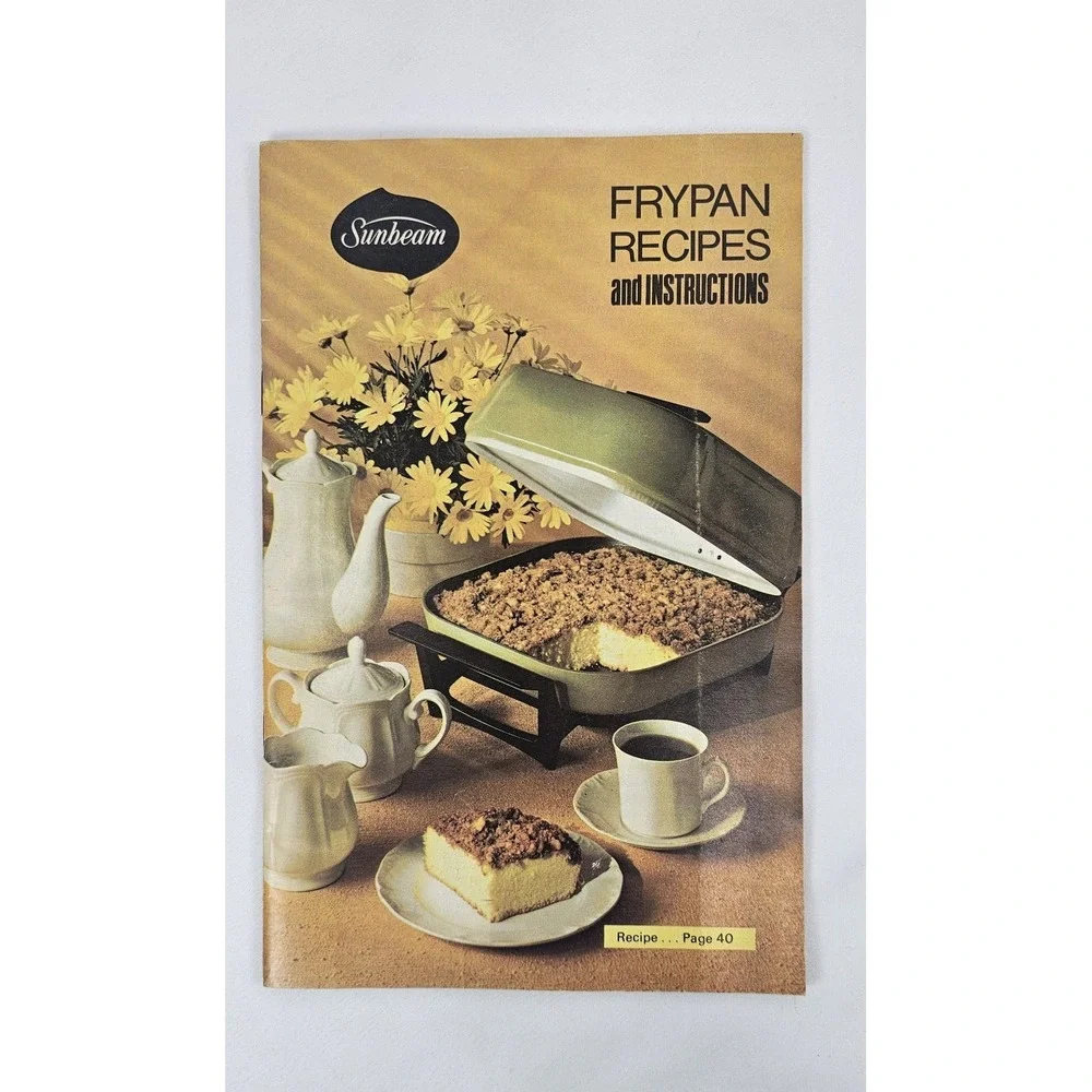Vintage 1976 Sunbeam Frypan Recipes & Instructions Cookbook Mid Century Kitchen